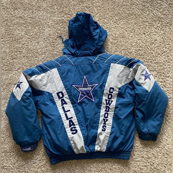 Vintage 90s Triple Fat Goose Dallas Cowboys NFL Blue Windbreaker Jacket Men's XL - Picture 7 of 13